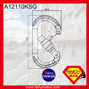 Super O Type 25KN Screw Lock For Wild Sports Aluminum Carabiner - Product Image 2