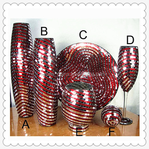 Centrotavola Artigianale <span class=keywords><strong>con</strong></span> Vaso in Vetro a Mosaico e Portacandele in Vetro a Mosaico per Matrimoni - Product Image 4