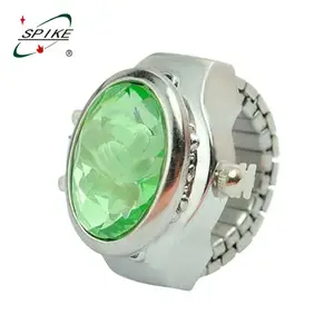Groothandel Vinger Diamant Horloge Ring Japan Beweging Quartz Ring Horloge