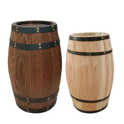 Multiple sizes pine wood barrel for decoration