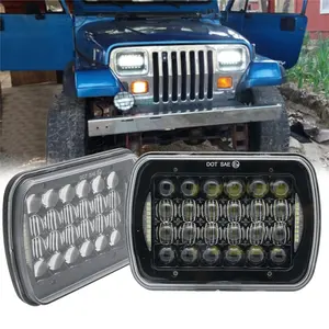 Pabrik langsung penjualan 5D Hi/Lo beam 6x7 inch kepala lampu 5x7 persegi Led headlight dengan DRL untuk Jeep Wrangler YJ Cherokee XJ