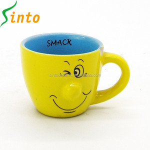 Taza de Cerámica <span class=keywords><strong>3D</strong></span> con Forma de Nariz, Color Naranja Mágico, Diseño Encantador - Product Image 2