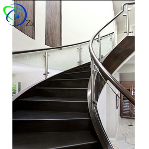 Balustrade en verre pour <span class=keywords><strong>escalier</strong></span> incurvé sur mesure/poteau en acier inoxydable avec pince à verre/rampe en verre en spirale <span class=keywords><strong>escalier</strong></span> - Product Image 5