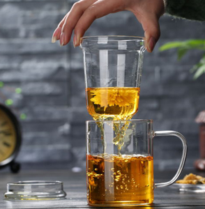 Venta caliente en línea Filtrado de vidrio Oficina <span class=keywords><strong>Tetera</strong></span> para el hogar <span class=keywords><strong>Tetera</strong></span> con un infusor un calentador y tazas de té con asas y tapa - Product Image 3