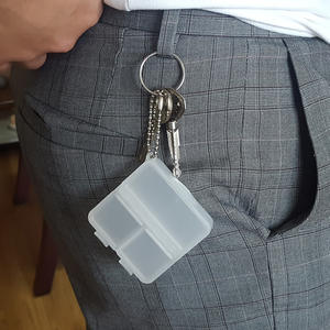 Piluliers plastique à 3 compartiments pour petits objets, boîtier de stockage pour pilules rappel blanc clair - Product Image 3