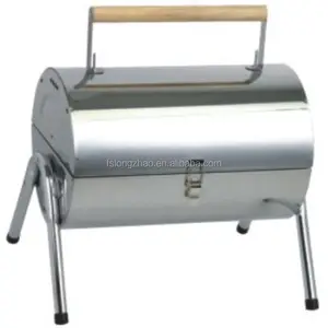 Factory direct selling price barrel bucket shaped portable folding bbq charcoal grill