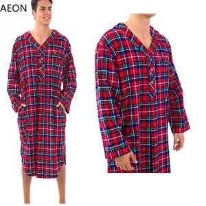 <span class=keywords><strong>Camicia</strong></span> a quadri di flanella da <span class=keywords><strong>uomo</strong></span> all'ingrosso <span class=keywords><strong>camicia</strong></span> da <span class=keywords><strong>notte</strong></span> e pantaloni di flanella a maniche lunghe vestaglia caftano - Product Image 4