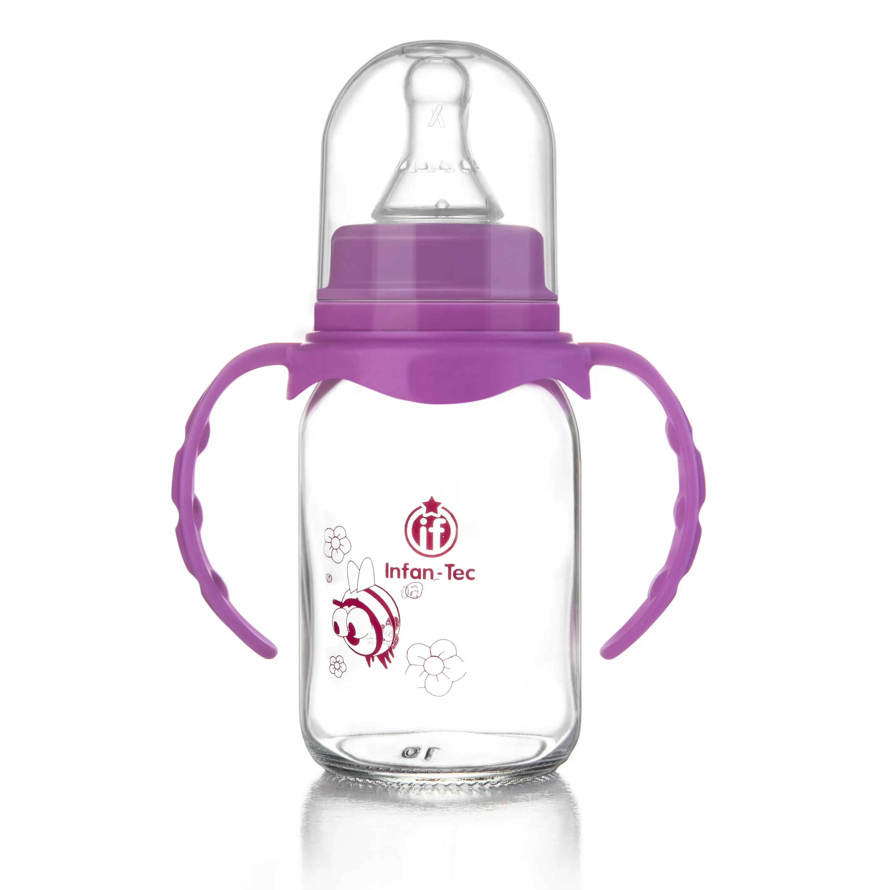 High quality 5oz/150ml glass baby feeding milk bottle with silicone nipple