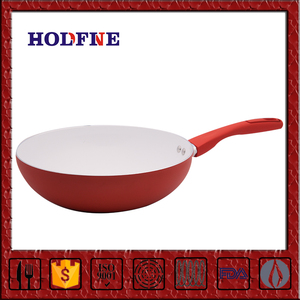 Respetuoso del medio ambiente de alta calidad <span class=keywords><strong>anodizado</strong></span> duro <span class=keywords><strong>wok</strong></span> sartén para restaurante con fondo plano - Product Image 5