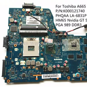 Para Toshiba A665 A660 placa base de computadora portátil K000121740 LA-6831P HM65 GT540M 1GB