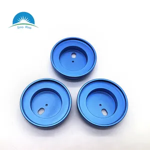 CNC de alta precisión torneado de piezas de aluminio con chorro de arena azul anodizado brida de montaje parte