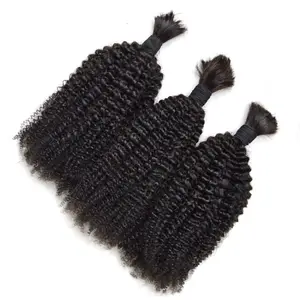 3 Bundels Braziliaanse Afro Kinky Krullend Bulk Haar Voor Vlechten Menselijk Haar Geen Inslag Vlecht In Hair Extensions