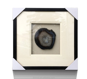 20X20Inch Đá Mã Não Tự Nhiên Lát Tranh Nghệ Thuật Treo Tường Với Khung PS Màu Đen - Product Image 5