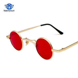 retro mini sunglasses round men metal frame 2018 gold black red small round framed sun glasses for women unisex uv400