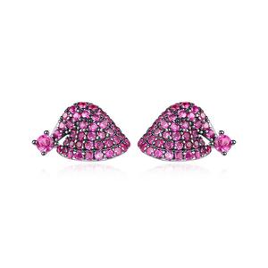 CZCITY-<span class=keywords><strong>pendientes</strong></span> coreanos de rubí para niña, de Plata de Ley 925, aretes pequeños pavimentados de Rubí - Product Image 1