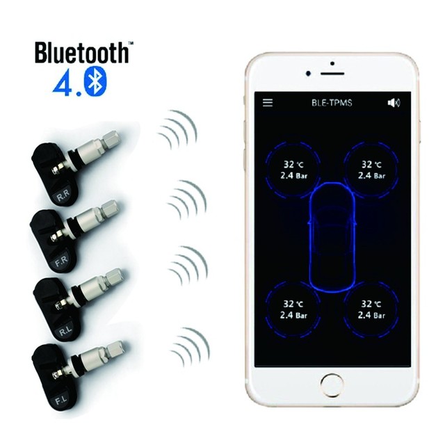 DIY Car Wireless Smartphone APP Tpms, with BT for IOS & Android Mobile