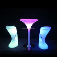 Tabouret de bar moderne en plastique avec éclairage LED RGB changeant de couleur, télécommande incluse, pour hôtel, boîte de nuit