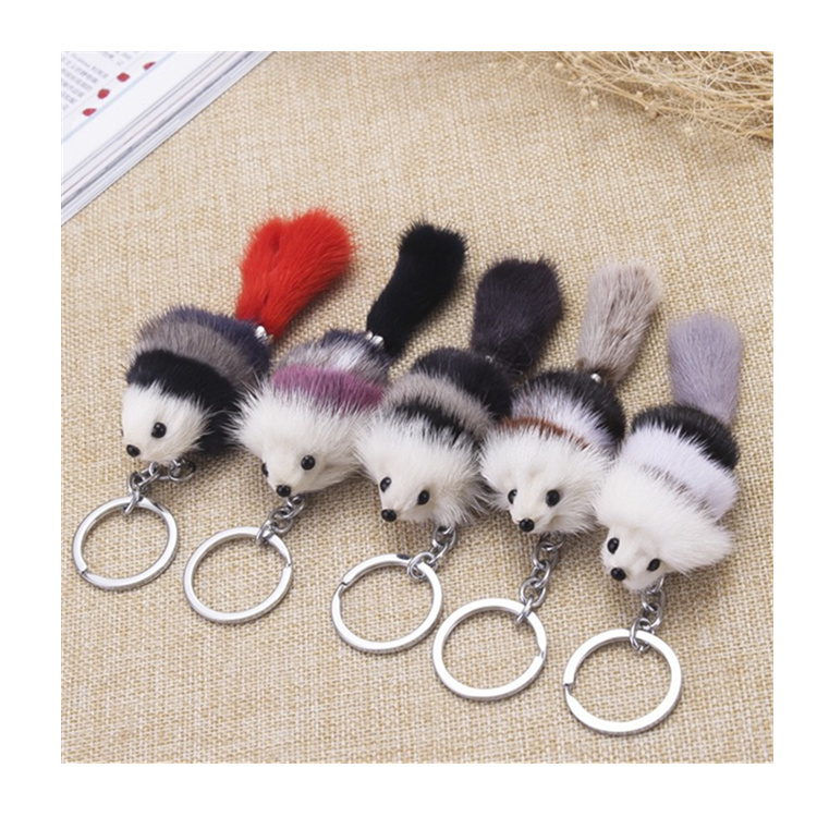 Cute Fox Rabbit Faux Fur Pom Pom Keychain - Custom Plush  display picture 3
