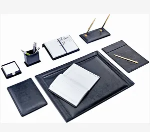 Hochwertiges Büro-Leder-Schreibtisch-Organizer-Set für Unternehmen