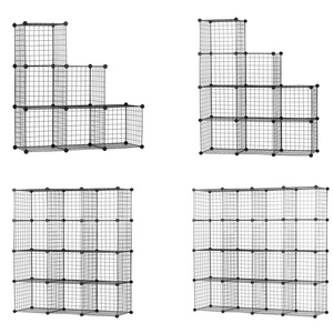 Cubes de <span class=keywords><strong>rangement</strong></span> en fil métallique DIY, 20 pièces, pour placard, jouets, livres, vêtements, cages pour animaux de compagnie, cubes modulaires en métal, organisateur - Product Image 6