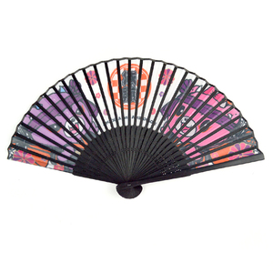 Abanico Plegable Japonés <span class=keywords><strong>Sensu</strong></span>, Varillas Negras, Seda - Product Image 3