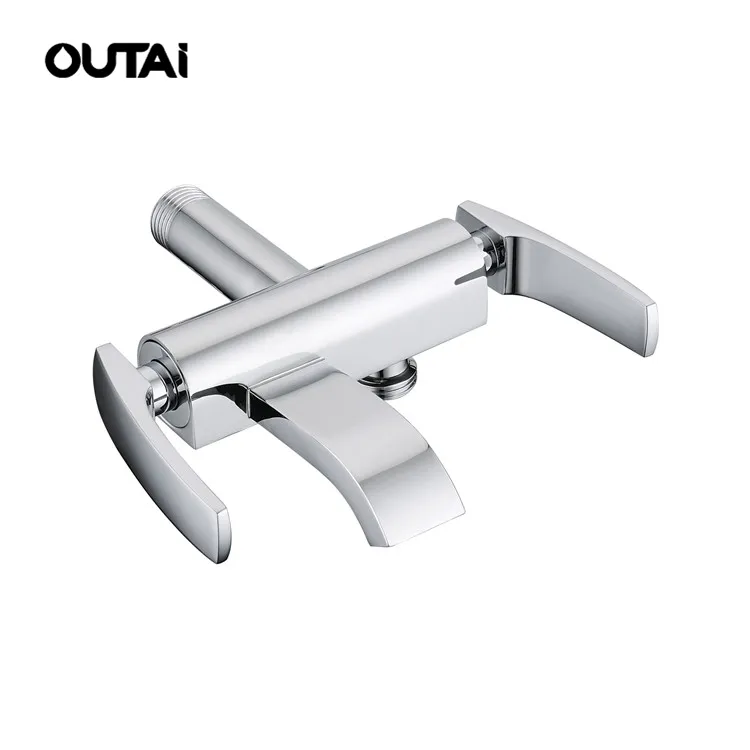 New style brass body wall mounted thermostatic bath shower two way mixer faucet