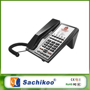 <span class=keywords><strong>Téléphone</strong></span> analogique filaire de luxe noir pour chambre d'hôtel, nouveau modèle avec numérotation grand format et fonction étanche - Product Image 6