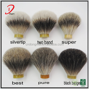 Afeitar nudo cepillo de pelo de tejón punta de plata hechos a mano, dos bandas de pelo Nudos - Product Image 4