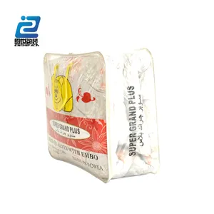 plastic pvc pouch with plastic/steel zipper puller for packaging blanket/quilt/bed sheet/bedding/textile