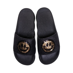 Dell'unità di elaborazione slipper donna paillettes beach personalizzata della piattaforma di estate scivolo sandalo, donne piatto scintillio scivolo sandalo pianura <span class=keywords><strong>calzature</strong></span> - Product Image 4