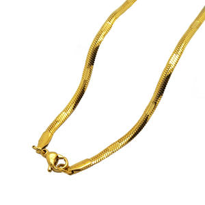 En acier inoxydable mode hiphop hommes chaîne de serpent plaqué or chevrons chaînes collier - Product Image 4