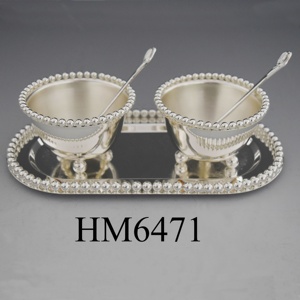 Ciotola decorativa del dado di zucchero placcata argento del metallo decorativo delle stoviglie di progettazione all'ingrosso per il matrimonio indiano del regalo di ritorno - Product Image 2