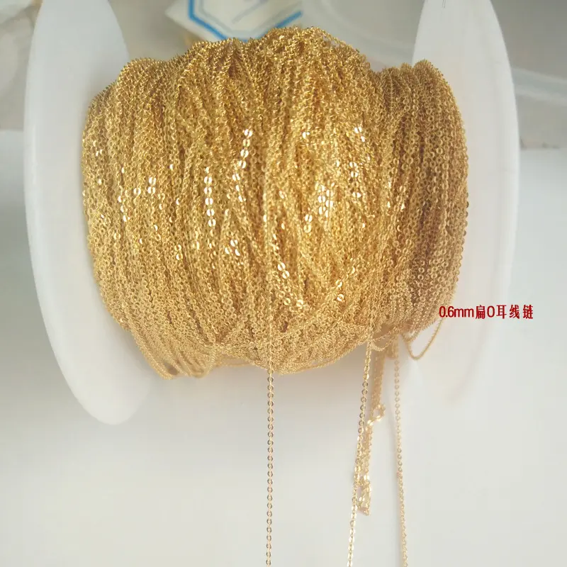 NANA 고품질 24k 이탈리아 금 채워진 사슬, 귀걸이를 위한 얇은 금 사슬 0.6mm 크기