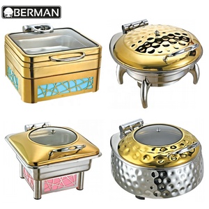 Türkei kommerzielle Küchen ausstattung langlebige Bain Marie Food Display wärmer Hotpot Kupfer Messing Buffet Hotel verwendet Chafing Dishes - Product Image 1