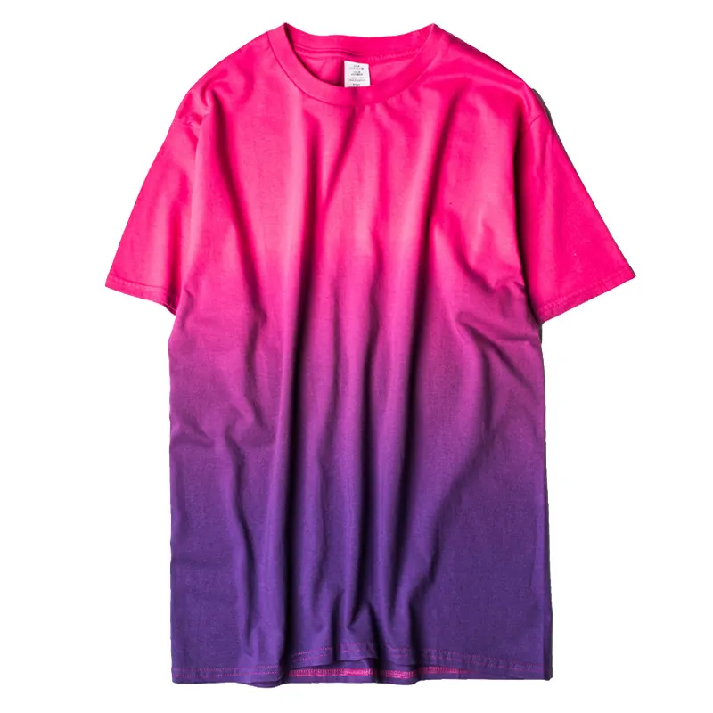 Al por mayor venta al por mayor nuevo diseño mens empate tinte t camisa casual color del gradiente de la tripulación cuello Camisa de algodón para niños