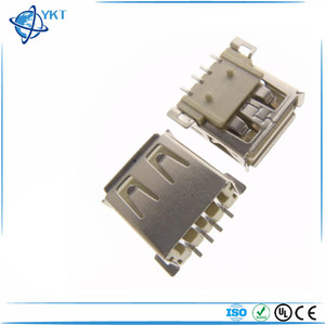 Đầu Nối <span class=keywords><strong>USB</strong></span> Nữ <span class=keywords><strong>PCB</strong></span>-Đế Đứng Hai Tầng 90 - Product Image 2