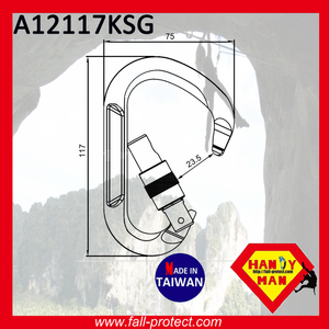 Aluminum Mountain Climbing Screw Lock D Type Carabiner - Product Image 2