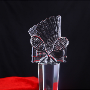 2023 nouveau fabricant de style en gros pas cher trophée de sport de <span class=keywords><strong>badminton</strong></span> en cristal clair pour le prix sportif medel - Product Image 3