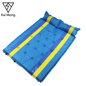 OUTDOOR CAMPING HIKING SPORTS ADVENTURE DOUBLE PERSON LARGE SELF INFLATABLE SLEEPING PAD CAMPING MAT WITH PILLOW