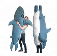 Meilleure vente Sac de couchage géant requin en peluche / Canapé-lit Tatami requin en peluche 'Bite Me' / Sac de couchage requin en peluche rembourré