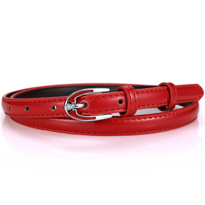 Faux cuero flaco Delgado 15mm moda cintura señoras cinturón de cuero para <span class=keywords><strong>mujer</strong></span> - Product Image 4
