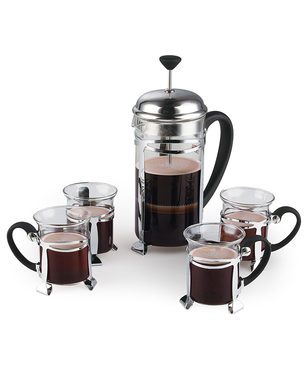Haonai manufactured french press set 1.5L french press coffee maker + 200ml coffee cup french press