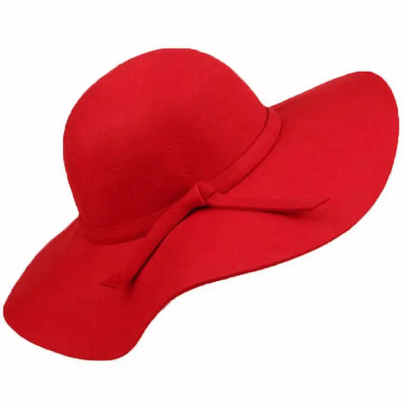 Модная Новая Винтажная Женская фетровая шляпа-«Колокол» с широкими полями