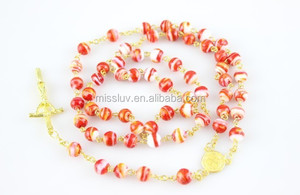 perle <span class=keywords><strong>di</strong></span> vetro <span class=keywords><strong>di</strong></span> <span class=keywords><strong>murano</strong></span> collana croce croce collana del rosario gioielleria cristiana gioielli regali - Product Image 4
