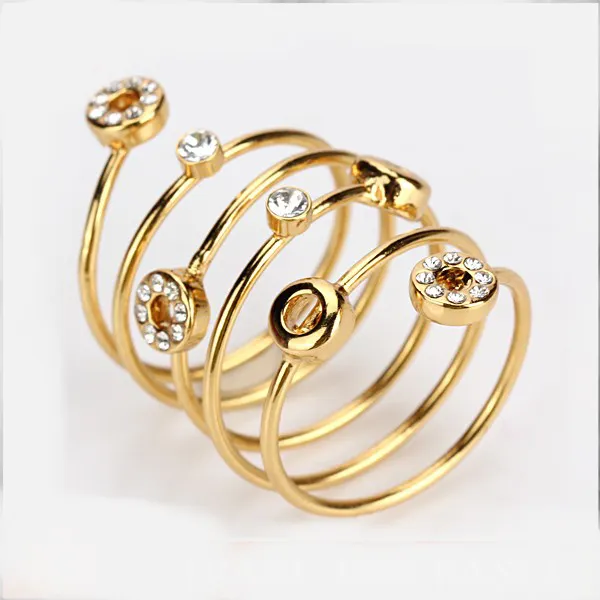 ที่เรียบง่ายล่าสุดชุบทองผู้หญิงออกแบบใหม่แหวนนิ้วเครื่องประดับที่มีสีเหลืองtrinitite