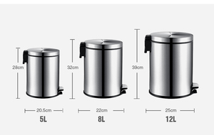 Nhà Bếp Chống Vân Tay Chải 12 Lít Thép Không Gỉ Bước Tròn Thùng Rác - Product Image 3