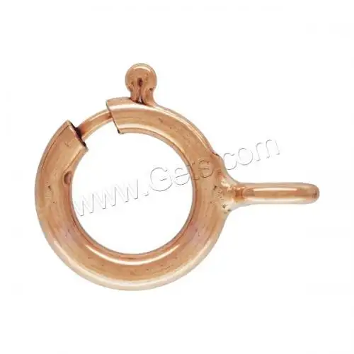 Fermoir à anneau de ressort en acier inoxydable, couleur or rose, 14K, 5.5mm