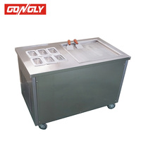 Nieuwe RVS 304 Vierkante Pan Frituur IJsmachine / Thaise Frituur IJsrolmachine / Enkelvoudige Pan Melk/Water/Fruit