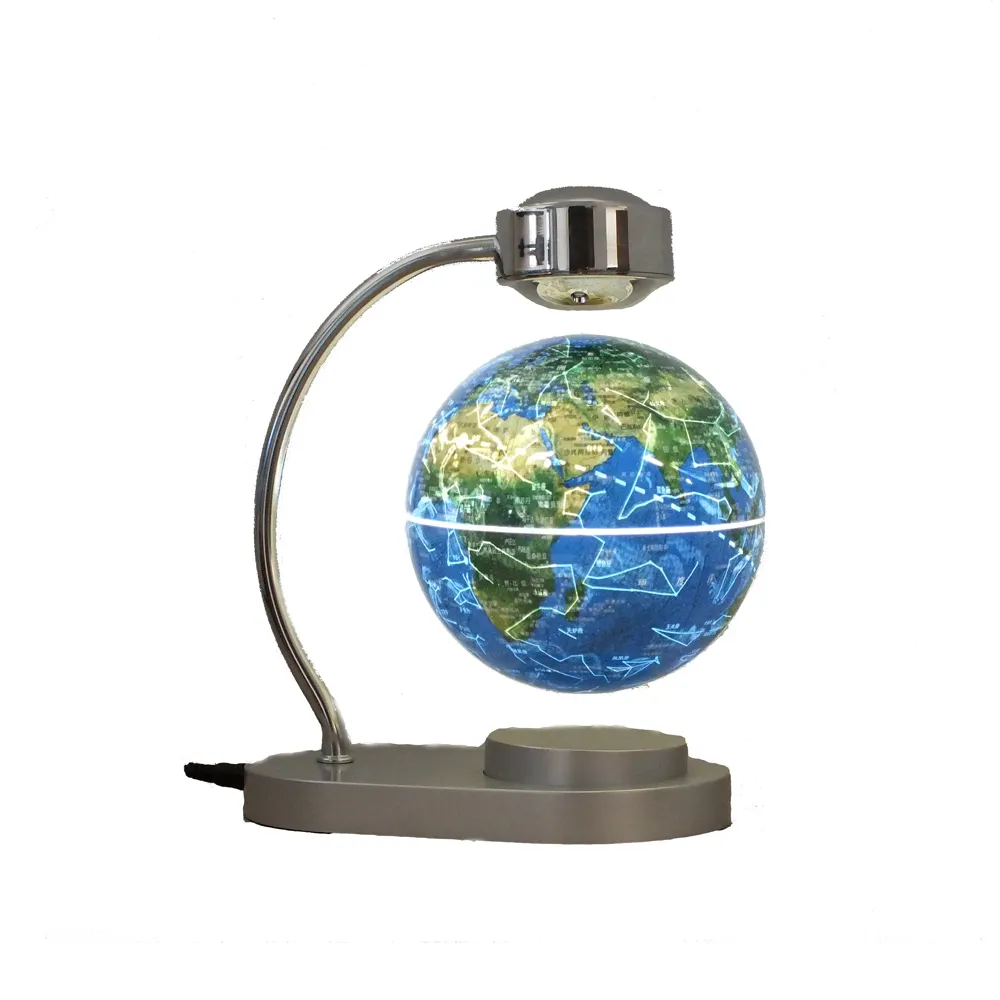 2019 Bentuk C 6 Inch Magnetic Floating Globe dengan Lampu LED dan Constellation Melayang Mengambang Globe
