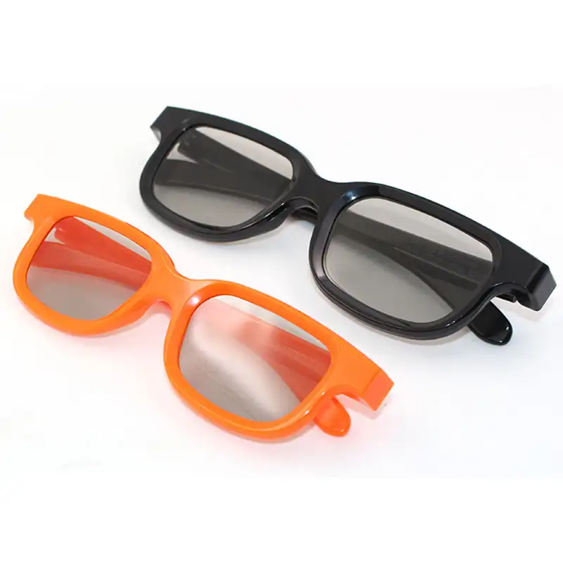 Gafas circulares polarizadas de plástico 3D para adultos y niños, plegables, estilo de teatro, color negro
